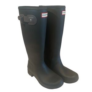 Hunter Original Tall Boots Waterproof Dark Olive Tone Grey Accents 7